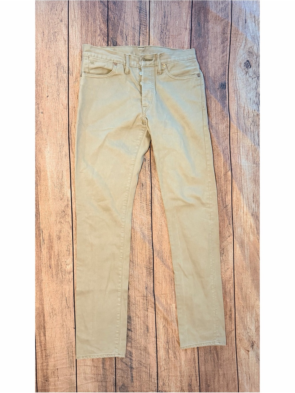 RRL Ralph Lauren 31x34 Slim Fit Beige Tan Bull Denim Sanforized Jeans Double RL - Picture 2 of 9